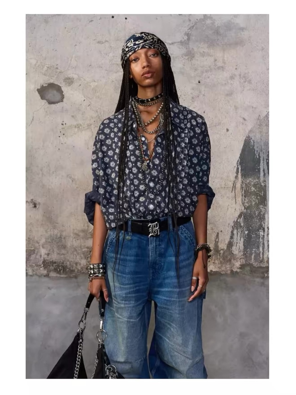 NWT R13 PINTUCK DROPNECK SHIRT in Airy Indigo Blossom